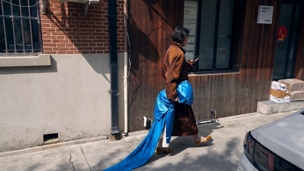 A look from Samuel Gui Yang's fall 2026 runway collection.