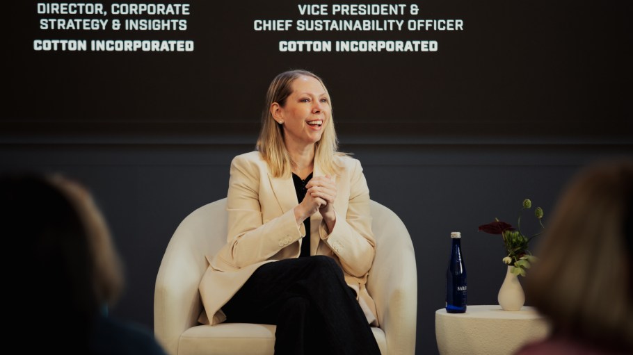 Melissa Bastos, Cotton Incorporated director, corporate strategy and insights, presents at Sourcing Journal’s “Road to 2030: Dealing with Detours forum.