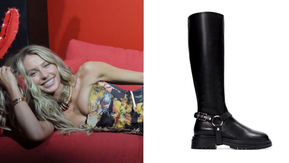 Alix Earle wore a pair of Bared Footwear's black leather Hillstar knee-high boots on Friday night at Coachella 2026.