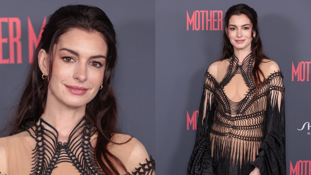 Anne Hathaway wears Iris Van Herpen at a special screening of "Mother Mary" on April 23 in London.