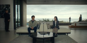 Beef. (L to R) Charles Melton as Austin Davis, Seoyeon Jang as Eunice in episode 202 of Beef. Cr. Courtesy of Netflix © 2026