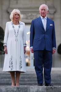 WASHINGTON, DC - APRIL 27: Britain's Queen Camilla and King Charles III pose for a photo outside of the British Embassy on day one of King Charles III and Queen Camilla's State Visit to the United States of America on April 27, 2026 in Washington, D.C. The visit will include stops at the nation's capital, New York City, and Virginia, arranged to celebrate the United States of America's 250th anniversary of its independence. (Photo by Julia Demaree Nikhinson-Pool/Getty Images)