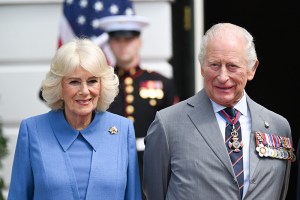 WASHINGTON, DC - APRIL 30: Queen Camilla and King Charles III pose during a farewell ceremony at the White House on day four of the State Visit of King Charles III and Queen Camilla to the United States of America, on April 30, 2026 in Washington, DC. In his first visit to the U.S. as the British monarch, King Charles III toured the nation's capital where he met with U.S. President Trump at the White House and addressed a joint meeting of Congress before traveling to New York City as part of a multi-day trip to mark the United States of America's 250th anniversary of its independence. (Photo by Samir Hussein - Pool/Getty Images)