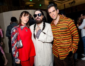 Vittoria Buraschi, Alessandro Michele and Eli Roth