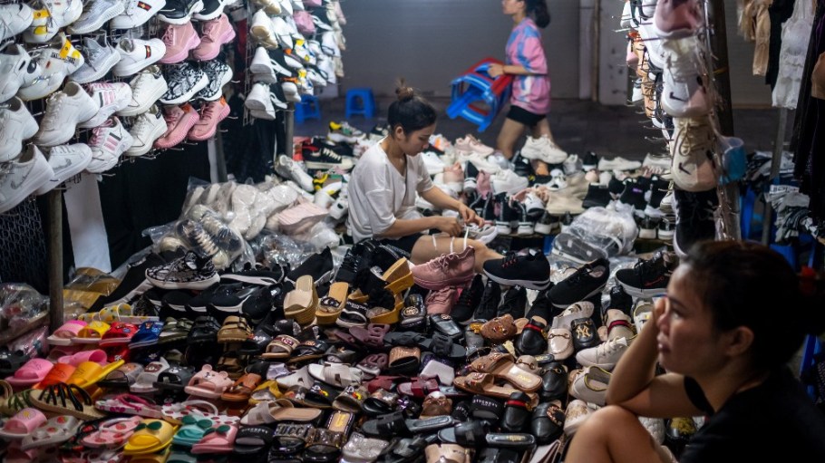 People at the weekend night market in the Old Quarter in Hanoi, Vietnam.