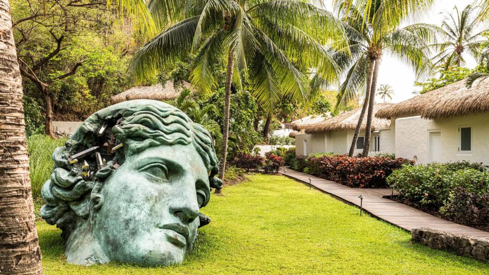 A Daniel Arsham sculpture at Sugar Beach, a Viceroy resort in St. Lucia.