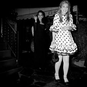Model Jane Holzer AKA Baby Jane Holzer and Editor China Machado leave Cafe Europe.