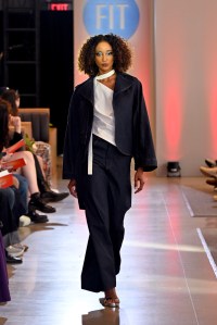 A model walks the runway during the FIT's 2026 Future of Fashion runway show on May 07, 2026 in New York City.