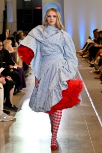 A model walks the runway during the FIT's 2026 Future of Fashion runway show on May 07, 2026 in New York City.
