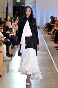 A model walks the runway during the FIT's 2026 Future of Fashion runway show on May 07, 2026 in New York City.