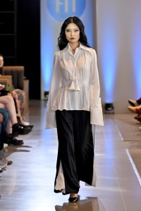 A model walks the runway during the FIT's 2026 Future of Fashion runway show on May 07, 2026 in New York City.