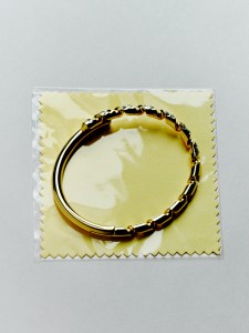 Luis Morais Drill Bit bangle in 14k-yellow gold with white diamonds