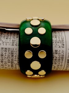 Mark Davis cuff in vintage bakelite with 18k-yellow gold