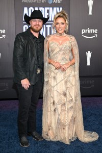 Chris Sasser and Emily Ann Roberts at The 61st Academy of Country Music Awards held at MGM Grand Garden Arena on May 17, 2026 in Las Vegas, Nevada.