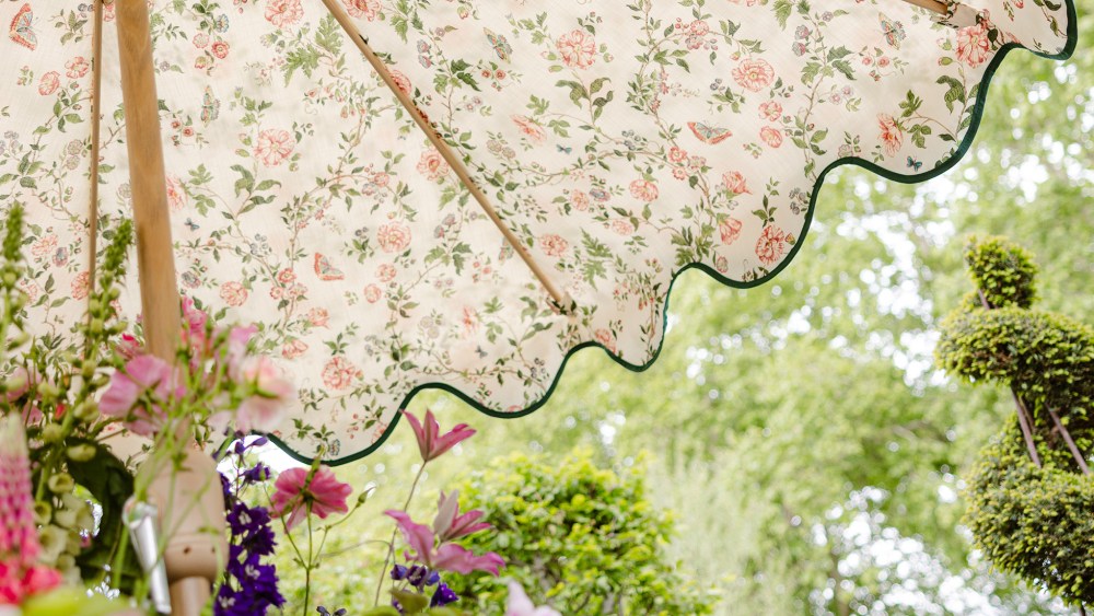 The King's Rose design by Sanderson at the Highgrove shop at Chelsea Flower Show.