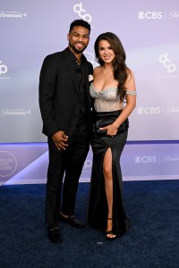 Shane Mosley Jr. and Alyssa Mosley at The 52nd American Music Awards held at the MGM Grand Garden Arena on May 25, 2026 in Las Vegas, Nevada.