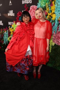 Shirley Kurata and Lindsey Hartman at the "I Love Boosters" Los Angeles Premiere held at DGA Theater on May 13, 2026 in Los Angeles, California.