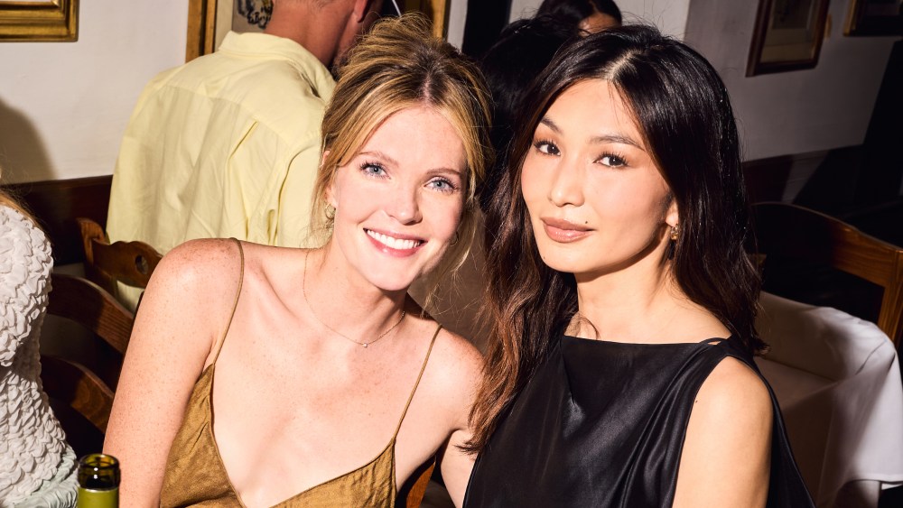 Meghann Fahy and Gemma Chan at Villa San Michele in Fiesole, near Florence for a Net-a-porter and Khaite event.