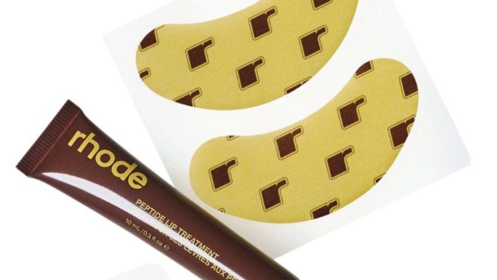 Rhode's banana-scented Peptide Eye Patches and Peptide Lip Treatment.