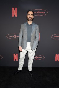 Brett Goldstein at the Netflix 2026 Upfront Red Carpet held at Sunset Pier 94 Studios on May 13, 2026 in New York, New York.