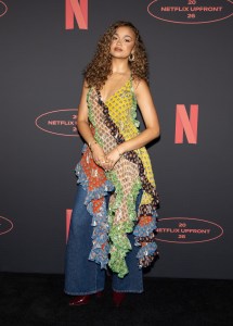 Madison Bailey at the Netflix 2026 Upfront Red Carpet held at Sunset Pier 94 Studios on May 13, 2026 in New York, New York.