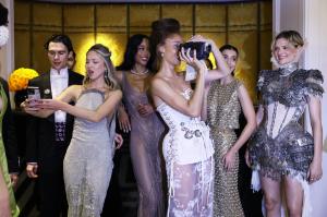 Conner Ives, Lila Moss, Laura Harrier, Adwoa Aboah and Louisa Jacobson at The Mark Hotel before the 2026 Met Gala: "Costume Art" on May 4, 2026 in New York, New York.