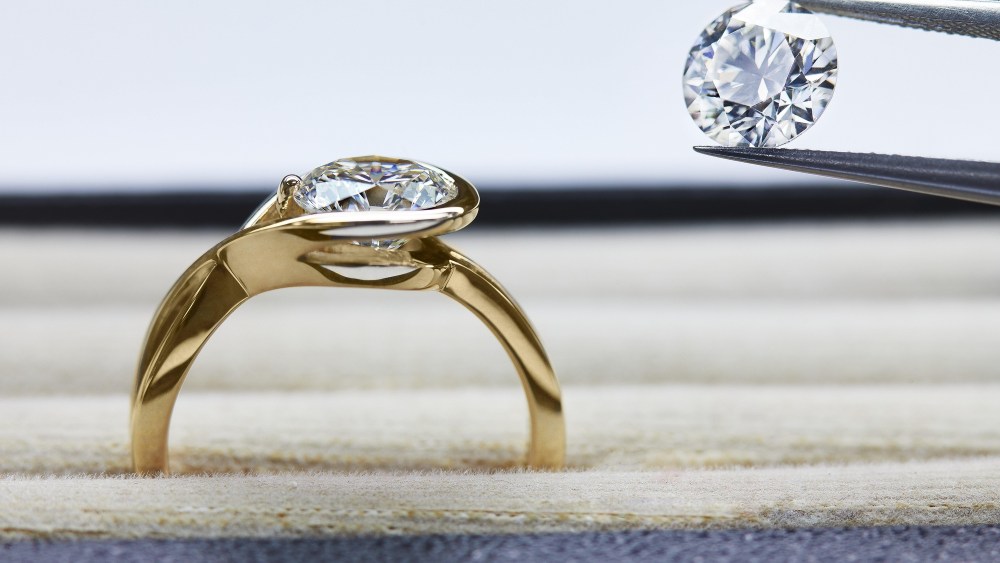 Pandora lab-grown diamonds and gold ring.