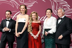 Karl-Fritz Scheufele, Eva Herzigova, Caroline Scheufele, Christine Sheufele and Karl-Friedrich Scheufele a