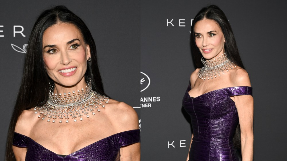 Demi Moore wears Gucci and Boucheron at Kering Women in Motion Dinner during the 79th Cannes Film Festival on May 17 in Cannes, France.