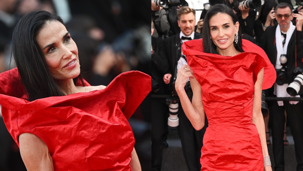 Demi Moore wears Gucci at the premiere of 'Fatherland' at the 79th Festival de Cannes held at Palais des Festivals on May 14 in Cannes, France.