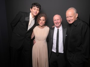 Diego Céspedes, Laura Wandel, Paul Laverty and Stellan Skarsgård