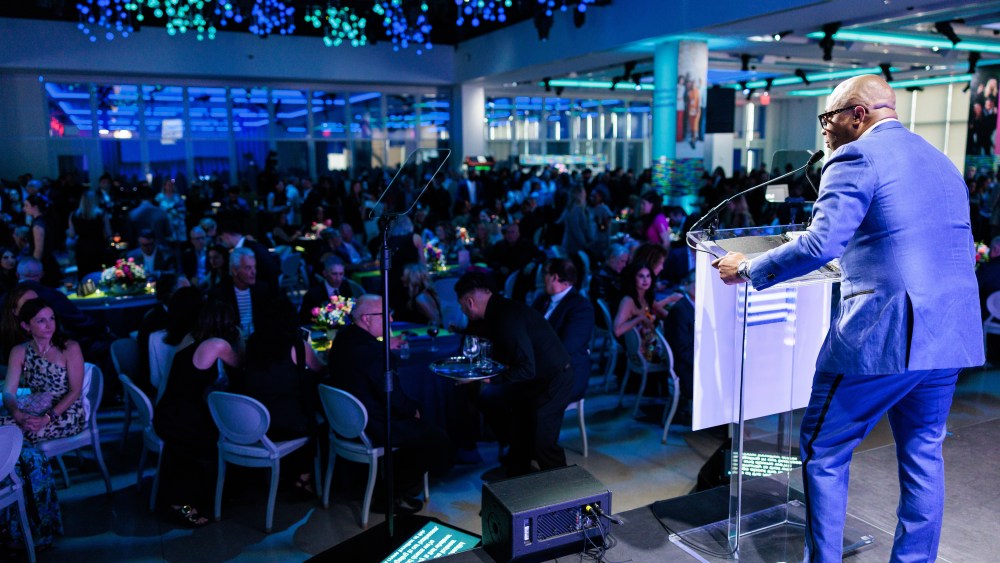 Ronnie Jefferson of JD North America speaks at the 2025 Two Ten Footwear Foundation gala in New York City.