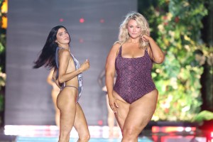 MIAMI BEACH, FLORIDA - MAY 30: Nicole Williams English and Hunter McGrady walks the runway at the Sports Illustrated Swimsuit Runway Show during Swim Week At W South Beach at W South Beach on May 30, 2026 in Miami Beach, Florida.  (Photo by John Parra/Getty Images for Sports Illustrated)