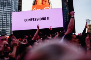 The scene at the Madonna performance hosted by Grindr.