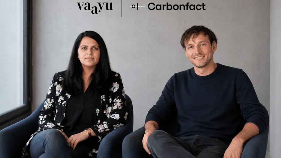 Vaayu founder Namrata Sandhu with Carbonfact's CEO and co-founder Marc Laurent